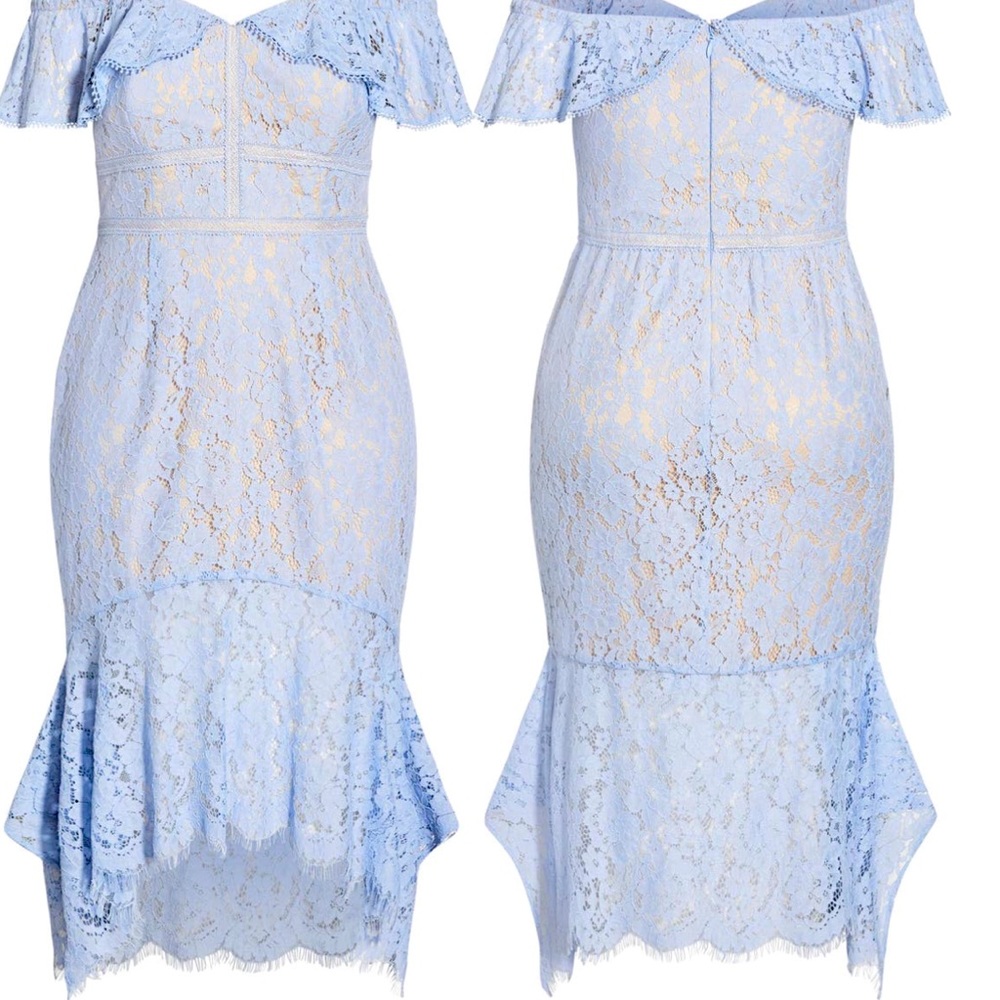 Angel Lace Dress - Gorgeous Powder Blue Size XS 14